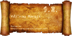 Váray Margit névjegykártya